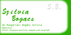 szilvia bogacs business card